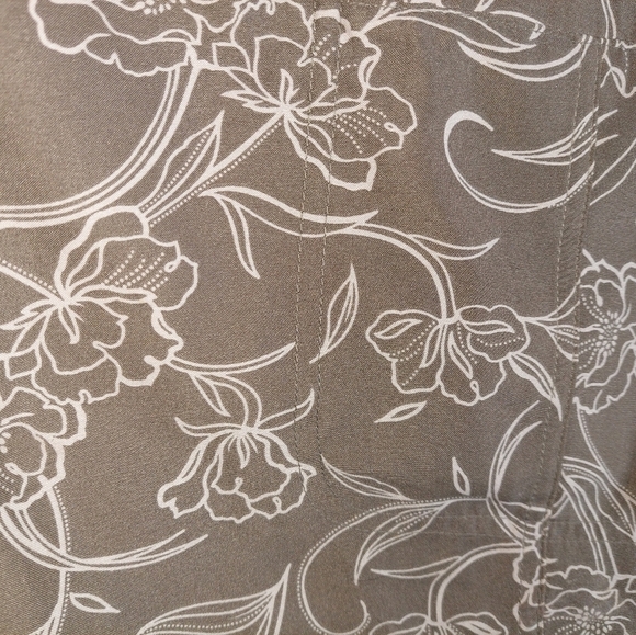 Vintage* 90s Alia Grey-green/White Floral Capri - Picture 6 of 8